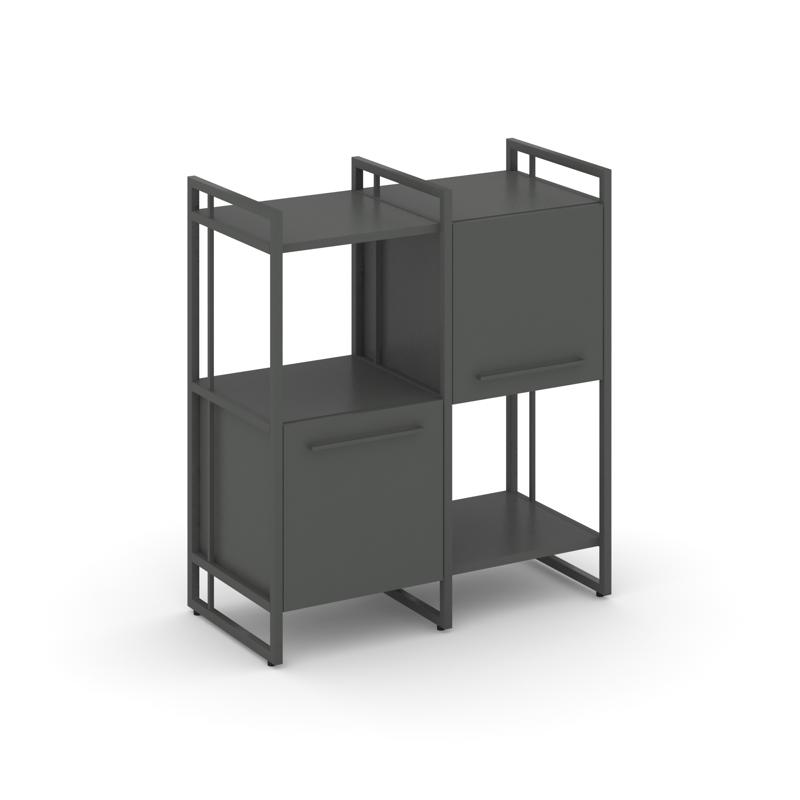 Rift Шкаф комбинированый RF.NS-005 Антрацит/Металл Антрацит/Черный Ручки 820*396*924